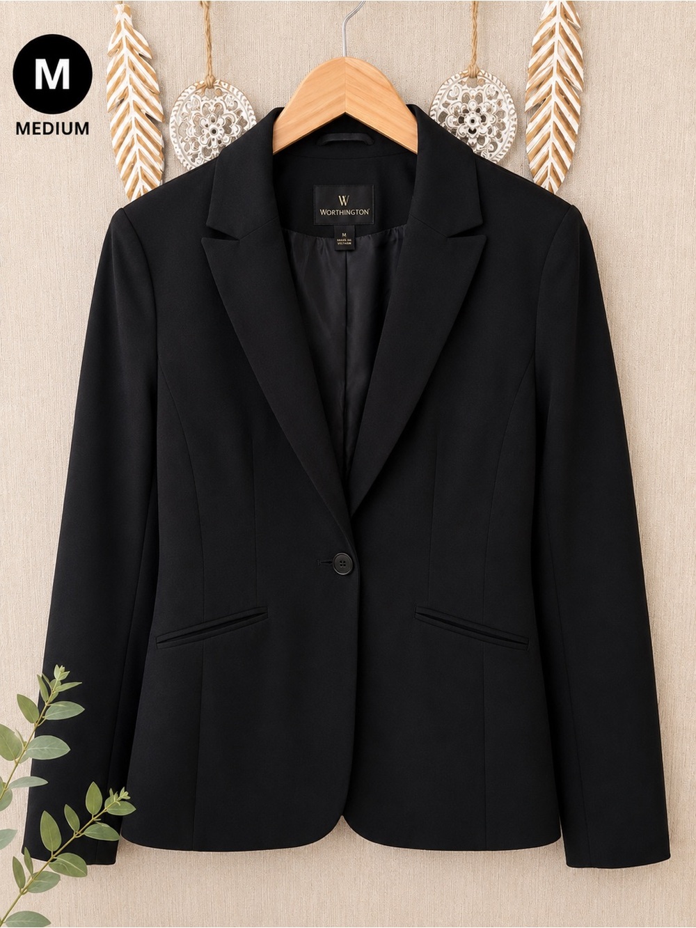 Worthington Black Single-Button Women's Blazer
